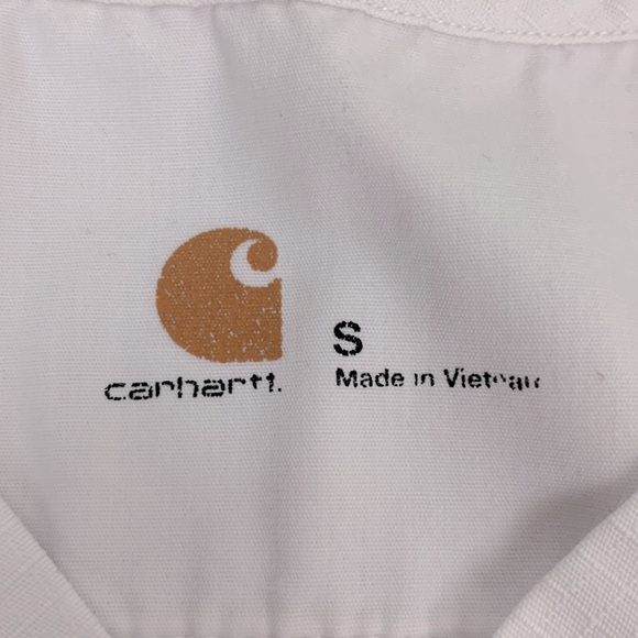 Carhartt White Scrub Top. One pocket. Size Small - Picture 3 of 9